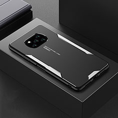 Handyhülle Hülle Luxus Aluminium Metall und Silikon Rahmen Tasche für Xiaomi Poco X3 Pro Silber