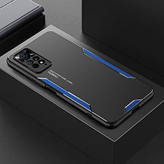 Handyhülle Hülle Luxus Aluminium Metall und Silikon Rahmen Tasche für Xiaomi Poco X4 Pro 5G Blau