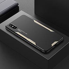 Handyhülle Hülle Luxus Aluminium Metall und Silikon Rahmen Tasche für Xiaomi Redmi 9A Gold