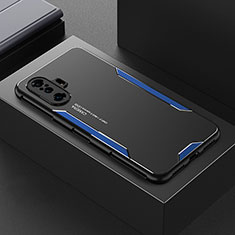 Handyhülle Hülle Luxus Aluminium Metall und Silikon Rahmen Tasche für Xiaomi Redmi K40 Gaming 5G Blau