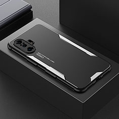 Handyhülle Hülle Luxus Aluminium Metall und Silikon Rahmen Tasche für Xiaomi Redmi K40 Gaming 5G Silber