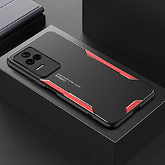 Handyhülle Hülle Luxus Aluminium Metall und Silikon Rahmen Tasche für Xiaomi Redmi K50 Pro 5G Rot