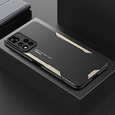 Handyhülle Hülle Luxus Aluminium Metall und Silikon Rahmen Tasche für Xiaomi Redmi Note 11 Pro+ Plus 5G Gold