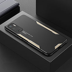 Handyhülle Hülle Luxus Aluminium Metall und Silikon Rahmen Tasche für Xiaomi Redmi Note 11 SE 5G Gold