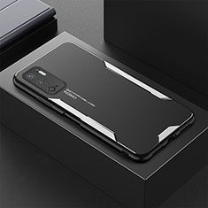 Handyhülle Hülle Luxus Aluminium Metall und Silikon Rahmen Tasche für Xiaomi Redmi Note 11 SE 5G Silber