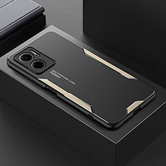 Handyhülle Hülle Luxus Aluminium Metall und Silikon Rahmen Tasche für Xiaomi Redmi Note 11E 5G Gold