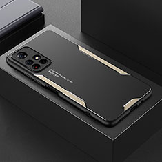 Handyhülle Hülle Luxus Aluminium Metall und Silikon Rahmen Tasche für Xiaomi Redmi Note 11S 5G Gold