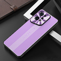 Handyhülle Hülle Luxus Aluminium Metall und Silikon Rahmen Tasche J01 für Oppo Find X5 5G Violett