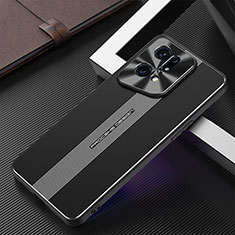 Handyhülle Hülle Luxus Aluminium Metall und Silikon Rahmen Tasche J01 für Oppo Find X5 Pro 5G Schwarz