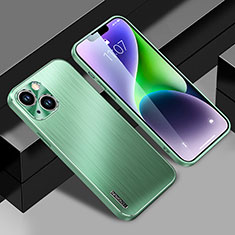 Handyhülle Hülle Luxus Aluminium Metall und Silikon Rahmen Tasche JL1 für Apple iPhone 14 Grün