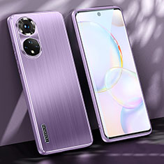 Handyhülle Hülle Luxus Aluminium Metall und Silikon Rahmen Tasche JL1 für Huawei Honor 50 5G Violett