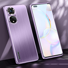 Handyhülle Hülle Luxus Aluminium Metall und Silikon Rahmen Tasche JL1 für Huawei Honor 50 Pro 5G Violett