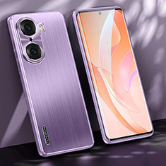 Handyhülle Hülle Luxus Aluminium Metall und Silikon Rahmen Tasche JL1 für Huawei Honor 60 5G Violett