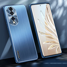 Handyhülle Hülle Luxus Aluminium Metall und Silikon Rahmen Tasche JL1 für Huawei Honor 70 5G Blau