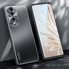 Handyhülle Hülle Luxus Aluminium Metall und Silikon Rahmen Tasche JL1 für Huawei Honor 70 5G Schwarz