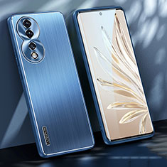 Handyhülle Hülle Luxus Aluminium Metall und Silikon Rahmen Tasche JL1 für Huawei Honor 80 5G Blau