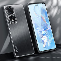 Handyhülle Hülle Luxus Aluminium Metall und Silikon Rahmen Tasche JL1 für Huawei Honor 80 Pro 5G Schwarz