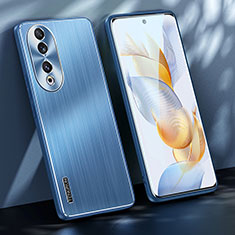 Handyhülle Hülle Luxus Aluminium Metall und Silikon Rahmen Tasche JL1 für Huawei Honor 90 5G Blau