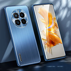 Handyhülle Hülle Luxus Aluminium Metall und Silikon Rahmen Tasche JL1 für Huawei Mate 50 Blau