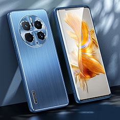 Handyhülle Hülle Luxus Aluminium Metall und Silikon Rahmen Tasche JL1 für Huawei Mate 50 Pro Blau