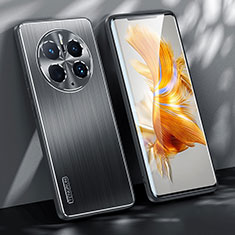 Handyhülle Hülle Luxus Aluminium Metall und Silikon Rahmen Tasche JL1 für Huawei Mate 50 Pro Schwarz