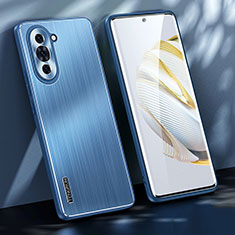 Handyhülle Hülle Luxus Aluminium Metall und Silikon Rahmen Tasche JL1 für Huawei Nova 10 Blau