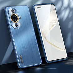 Handyhülle Hülle Luxus Aluminium Metall und Silikon Rahmen Tasche JL1 für Huawei Nova 11 Pro Blau