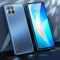 Handyhülle Hülle Luxus Aluminium Metall und Silikon Rahmen Tasche JL1 für Huawei Nova 8 SE 4G Blau