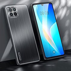 Handyhülle Hülle Luxus Aluminium Metall und Silikon Rahmen Tasche JL1 für Huawei Nova 8 SE 4G Schwarz