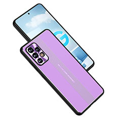 Handyhülle Hülle Luxus Aluminium Metall und Silikon Rahmen Tasche JL1 für Samsung Galaxy A52 4G Violett