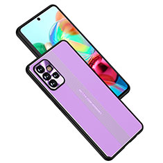 Handyhülle Hülle Luxus Aluminium Metall und Silikon Rahmen Tasche JL1 für Samsung Galaxy A72 4G Violett