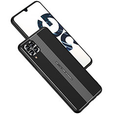 Handyhülle Hülle Luxus Aluminium Metall und Silikon Rahmen Tasche JL1 für Samsung Galaxy F12 Schwarz
