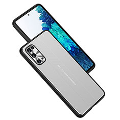 Handyhülle Hülle Luxus Aluminium Metall und Silikon Rahmen Tasche JL1 für Samsung Galaxy S20 Silber