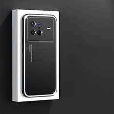 Handyhülle Hülle Luxus Aluminium Metall und Silikon Rahmen Tasche JL1 für Vivo X80 5G Schwarz