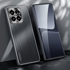 Handyhülle Hülle Luxus Aluminium Metall und Silikon Rahmen Tasche JL1 für Xiaomi Mi 14 Pro 5G Schwarz