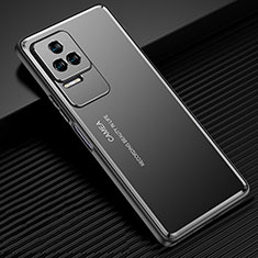 Handyhülle Hülle Luxus Aluminium Metall und Silikon Rahmen Tasche JL1 für Xiaomi Redmi K50 Pro 5G Schwarz