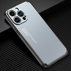 Handyhülle Hülle Luxus Aluminium Metall und Silikon Rahmen Tasche JL2 für Apple iPhone 13 Pro Blau