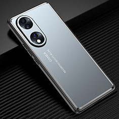 Handyhülle Hülle Luxus Aluminium Metall und Silikon Rahmen Tasche JL2 für Huawei Honor 70 5G Blau