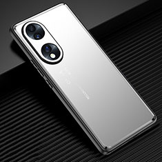 Handyhülle Hülle Luxus Aluminium Metall und Silikon Rahmen Tasche JL2 für Huawei Honor 70 5G Silber