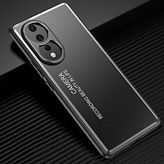 Handyhülle Hülle Luxus Aluminium Metall und Silikon Rahmen Tasche JL2 für Huawei Honor 80 5G Schwarz