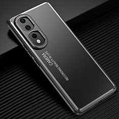 Handyhülle Hülle Luxus Aluminium Metall und Silikon Rahmen Tasche JL2 für Huawei Honor 80 Pro Flat 5G Schwarz