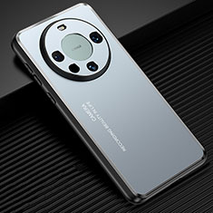 Handyhülle Hülle Luxus Aluminium Metall und Silikon Rahmen Tasche JL2 für Huawei Mate 60 Pro Blau