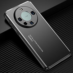 Handyhülle Hülle Luxus Aluminium Metall und Silikon Rahmen Tasche JL2 für Huawei Mate 60 Pro Schwarz