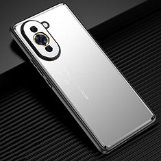 Handyhülle Hülle Luxus Aluminium Metall und Silikon Rahmen Tasche JL2 für Huawei Nova 10 Pro Silber