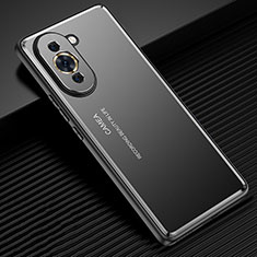 Handyhülle Hülle Luxus Aluminium Metall und Silikon Rahmen Tasche JL2 für Huawei Nova 10 Schwarz