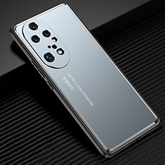 Handyhülle Hülle Luxus Aluminium Metall und Silikon Rahmen Tasche JL2 für Huawei P50 Blau