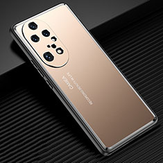 Handyhülle Hülle Luxus Aluminium Metall und Silikon Rahmen Tasche JL2 für Huawei P50 Pro Gold