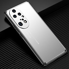 Handyhülle Hülle Luxus Aluminium Metall und Silikon Rahmen Tasche JL2 für Huawei P50 Pro Silber