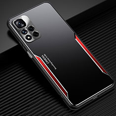 Handyhülle Hülle Luxus Aluminium Metall und Silikon Rahmen Tasche JL2 für Xiaomi Mi 11i 5G (2022) Rot
