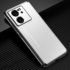 Handyhülle Hülle Luxus Aluminium Metall und Silikon Rahmen Tasche JL2 für Xiaomi Mi 13T Pro 5G Silber